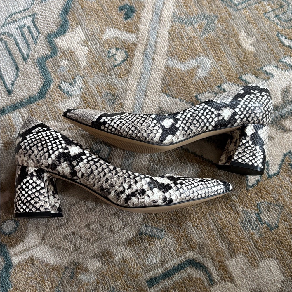 Mark Fisher Snakeskin Patterned Block Heel Pumps